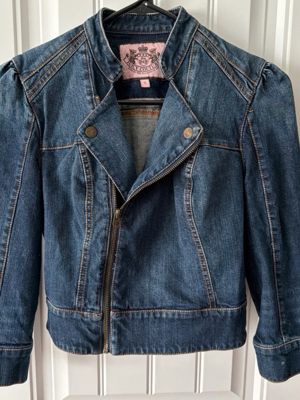 Juicy Couture Girls' Medium Wash Denim Jacket - Blue